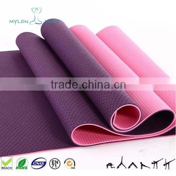 anti slip customized color eco-friendly extra thickness tpe yoga mat