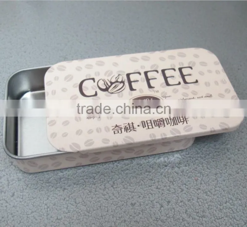 fashion wholesale slide cover tin box sliding cover lid mint candy metal slide tin