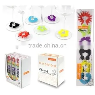 Colorful glass silicone drink marker