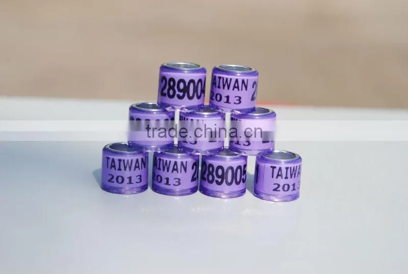 High quality aluminium with plastic pigeon foot rings