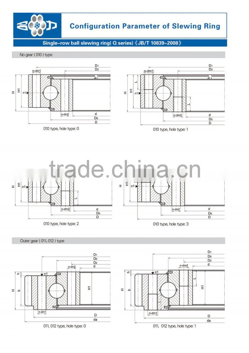 Shipyard Cranes 13 Series Crossed Roller Bearings Three Row Roller Slewing Bearing