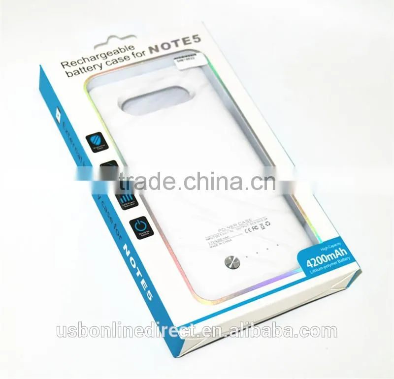Newest 4200mah back clip battery case rechargeable battery for samsung NOTE 5