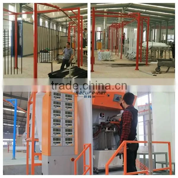 pvc coated spear top tubular steel fence/backyard grass protection steel fence