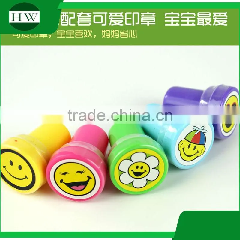 self inking plastic round Christmas cute set kids toy stamps