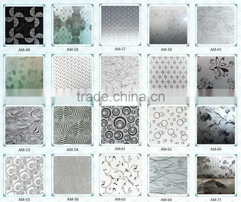3.5mm Patterned/Rolled/Figured Glass(Gonshi; Rose; Raindown; Diamond; Mistlite; Oceanic; Chinchilla)