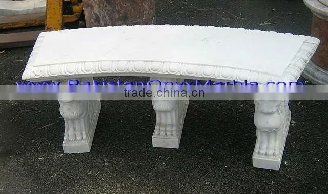 Outdoor garden marble bench
