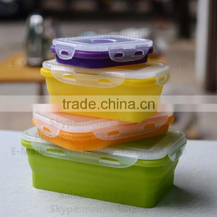 Heat resistant airtight microwave food grade siliconec food container