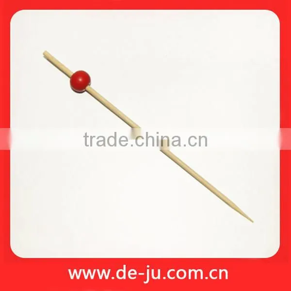 Wholesale Bamboo Colored Ball Decoration Disposable Skewers For BBQ