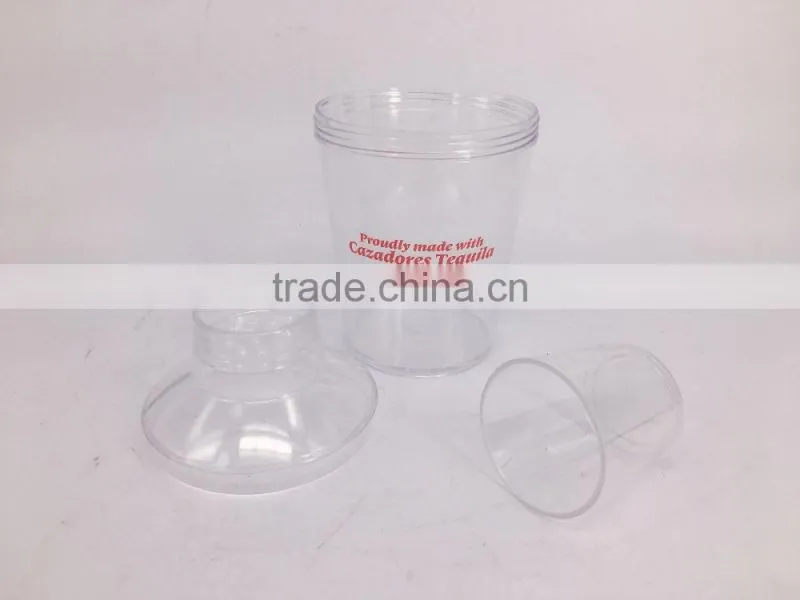 Foodgrade 10oz shot Plastic 300ml Cocktail Shaker