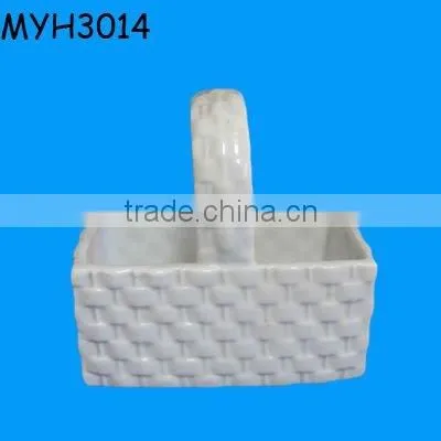 ceramic porcelain flower basket for wedding decoration