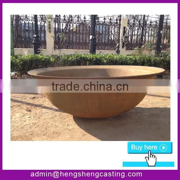 Rustic fire pit / garden fireplace / square fire bowl with base