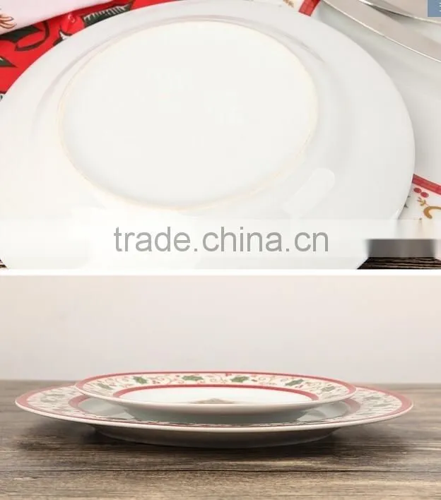 Porcelain Christmas Tree Dinner Plate Set