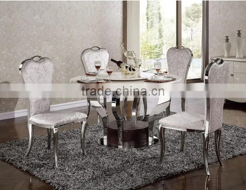 Unique design modern stylish rectangular dinning table with stainless steel leg AH105