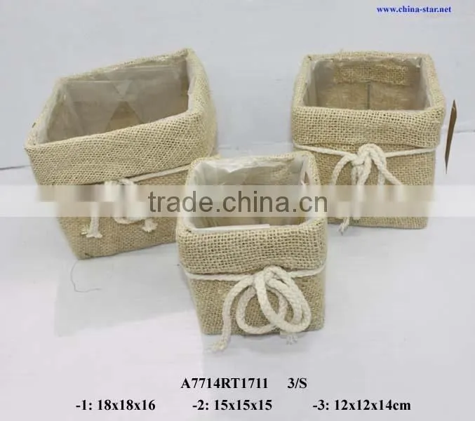 handmade rectangle jute basket drawers