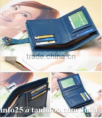 Sexy clip/sexy fashion crocodile leather purse/leather women wallet