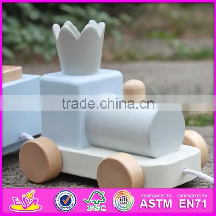 2016 new products wooden train push and pull toys for toddlers W05C075