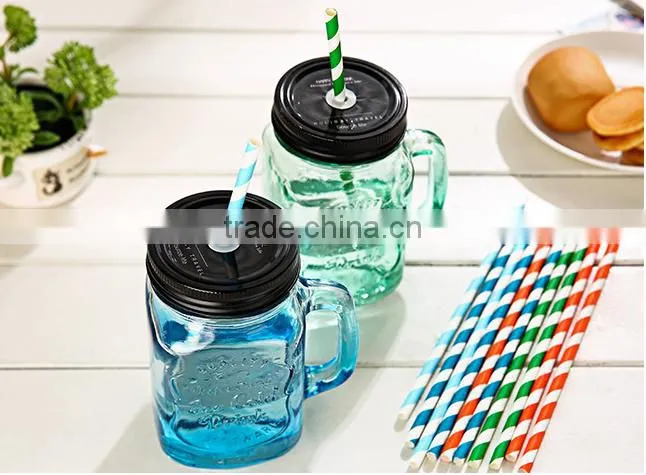 The Glass 500ml Fashional Vintage Mason Glass Drinking Jar