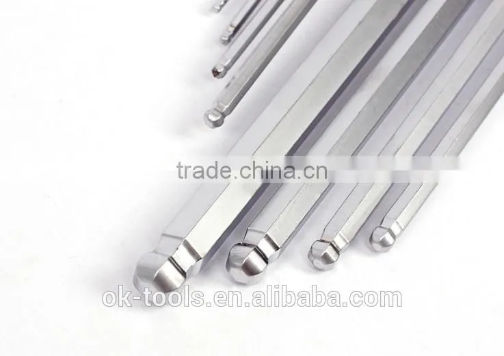 Ok-Tools Metric 9pcs Extra Long Arm Ball Point Long Hex Key set