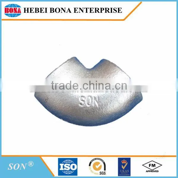 Baked galvanized Plain end malleable iron pipe fittings with BS threads