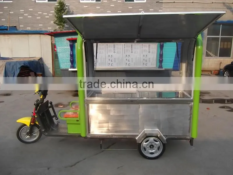 Wholesale china stainless steel Electric tricycle mobile food carts for sale