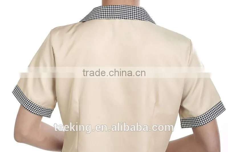 Classic design hotel housekeeping uniform for women