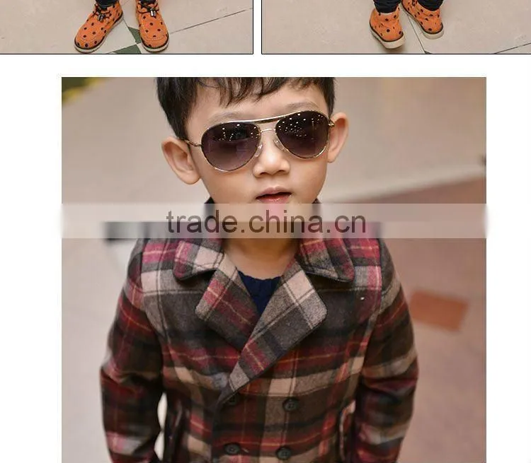 2016 high quality boys lattice coats 100% Cotton Long Sleeve