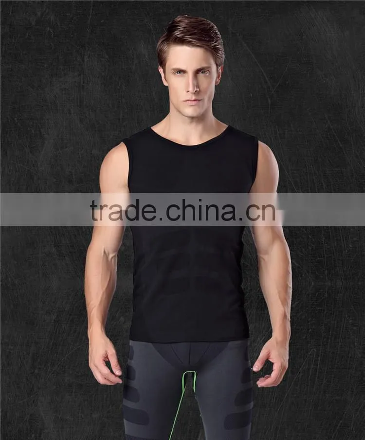 new model fitness skinny bodybuilding excercise sleeveless compression shirts for men