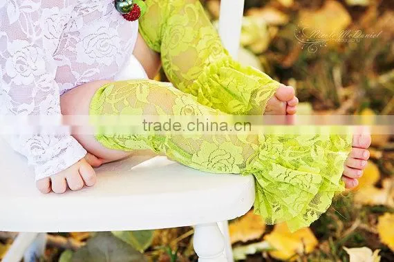 Charming Princess Girls Lace Leg Warmer Apple Green Chiffon Leg Warmers For Baby Toddlers