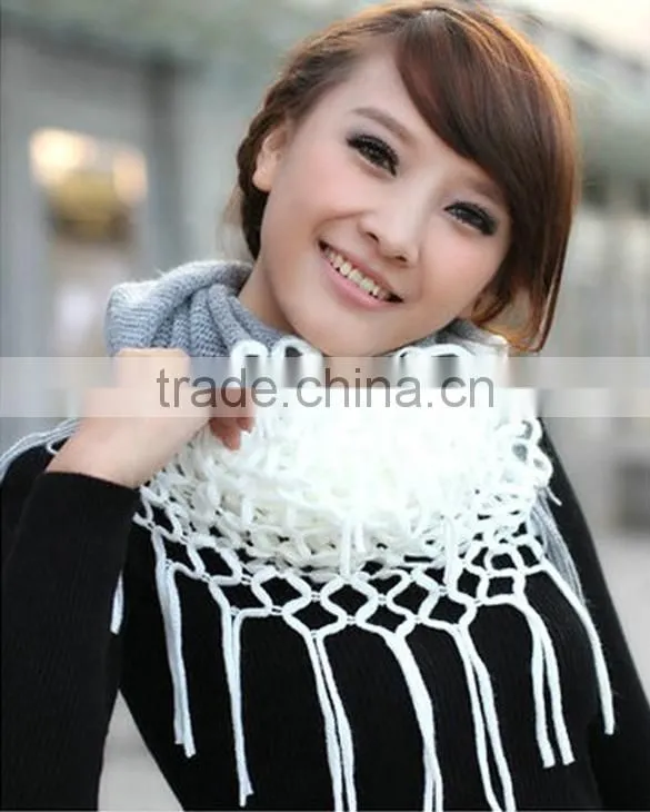 Winter warm knitting wholesale women's knit hat and scarf sets 18596