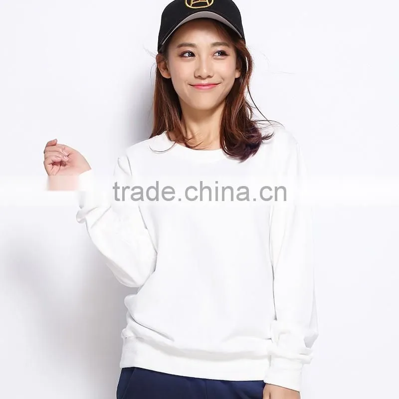 2016 Autumn womens casual pullover Long sleeve crewneck cotton sweatshirt without hood