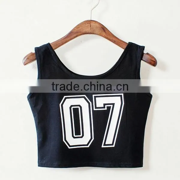 2015 New Arrival Design Your Own Printing Sexy Young Lady Short Tank Top