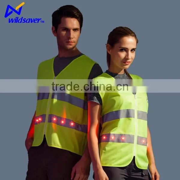 latest short sleeve no pocket mens shirt with Hi vis LED light