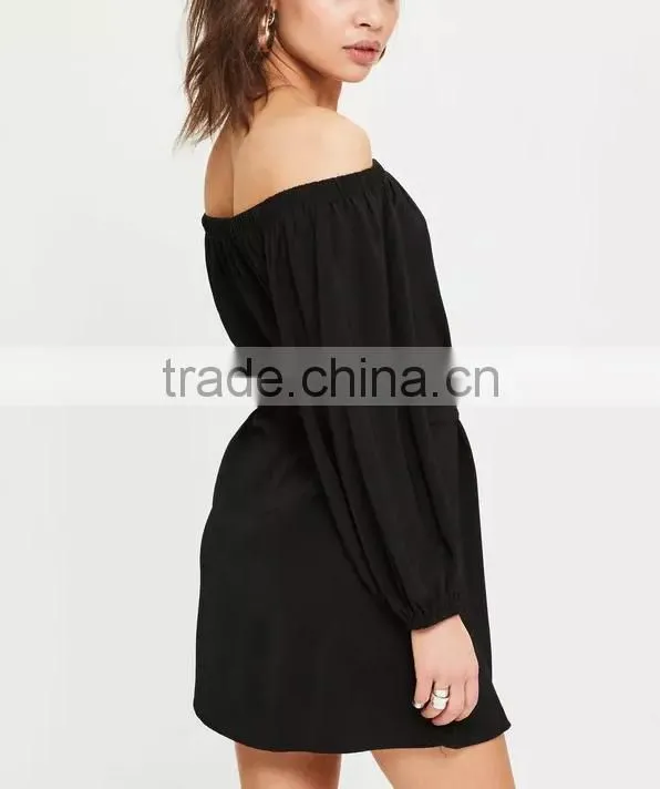 Fashion Design Long Shirt One Shoulder Off Dress Belt Shirt Dress