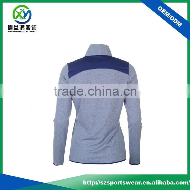 High quality 50%cation 50%polyester women's quarter-zip pullover sweatshirt