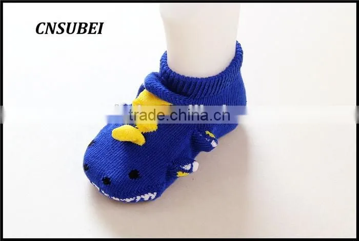 3D animal cartoon design non-slip new born baby fashion soft socks for infant