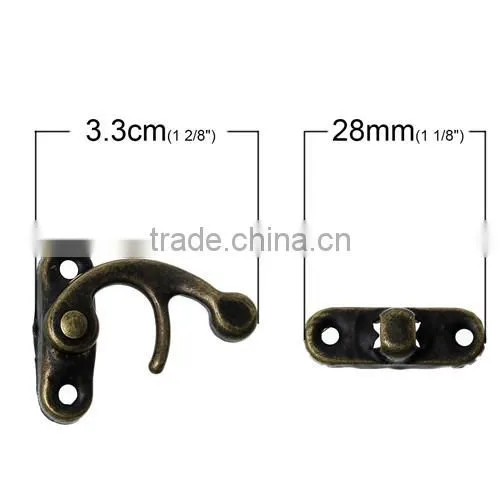 Antique Bronze Jewelry Hook Box Latches Clasp For Box Lock Purse Lock 3.3cmx28.0mm