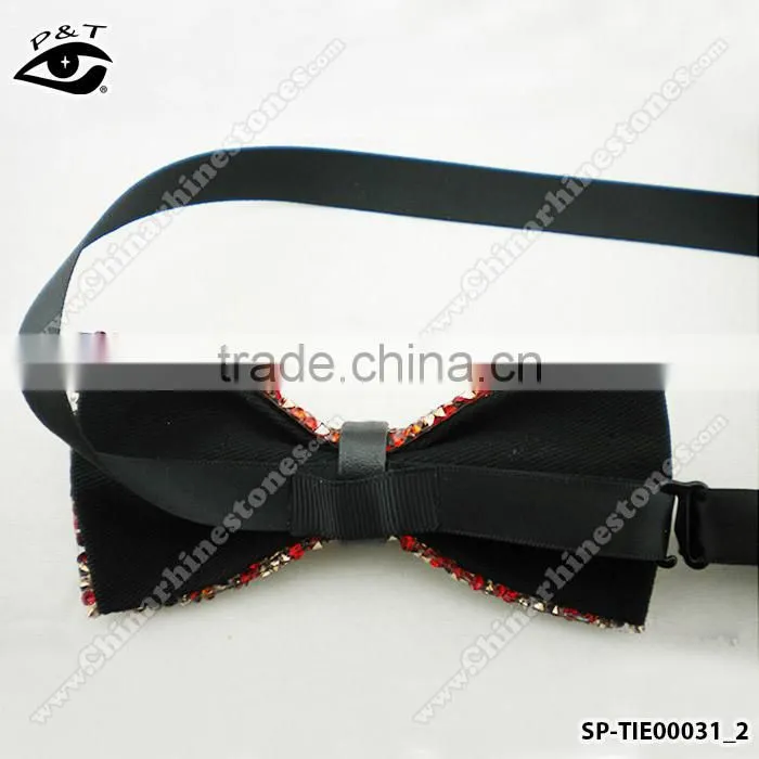Luxury Glitter Rhinestones Bow Ties Vintage Ties for Men's Wedding Dress with Gift Box 12x6cm