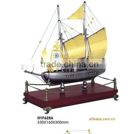 high quality metal boat clocks for company souvenir gift