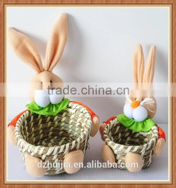Small grass handmade Easter rabbit gift baskets