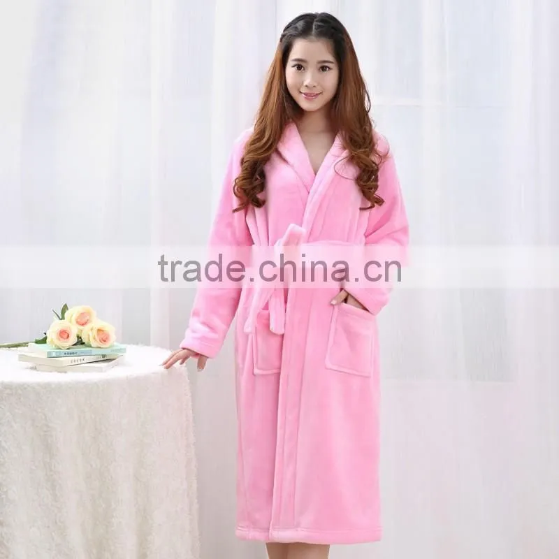 microfiber coral velvet bathrobes for women