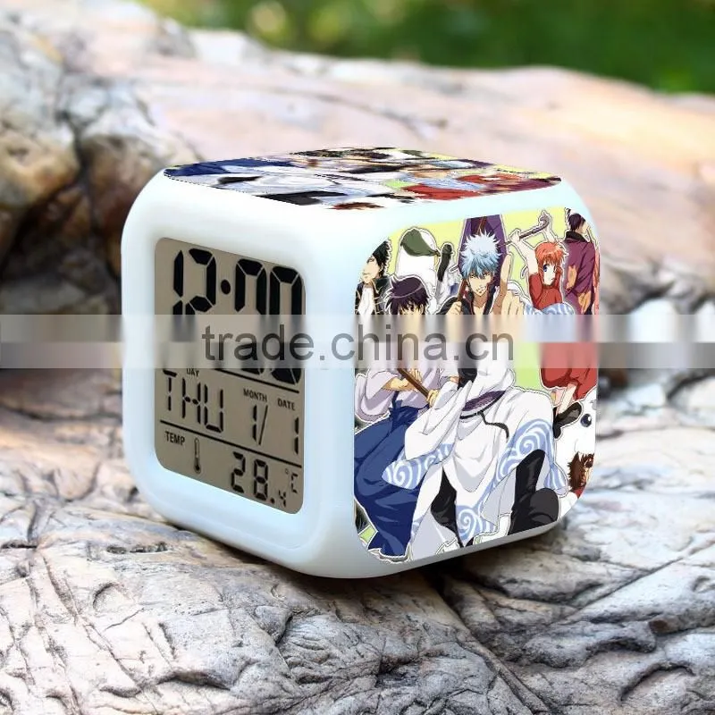 (Hot Anime) Led clock Gin Tama Alarm clock,LED digital clock, low price led digital clock display