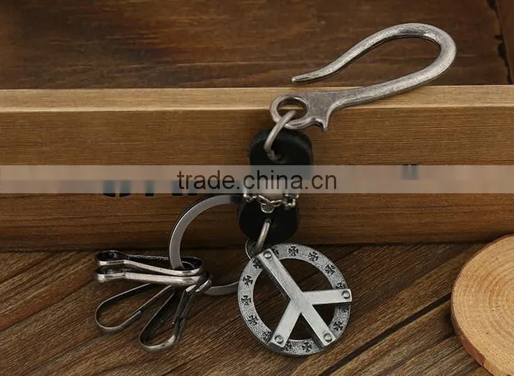 Mens Leather Belt Key Chain/ Key Ring Holder