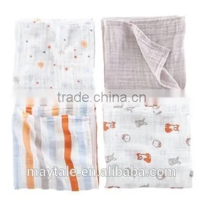 100% organic cotton muslin swaddle blanket 47"x47"