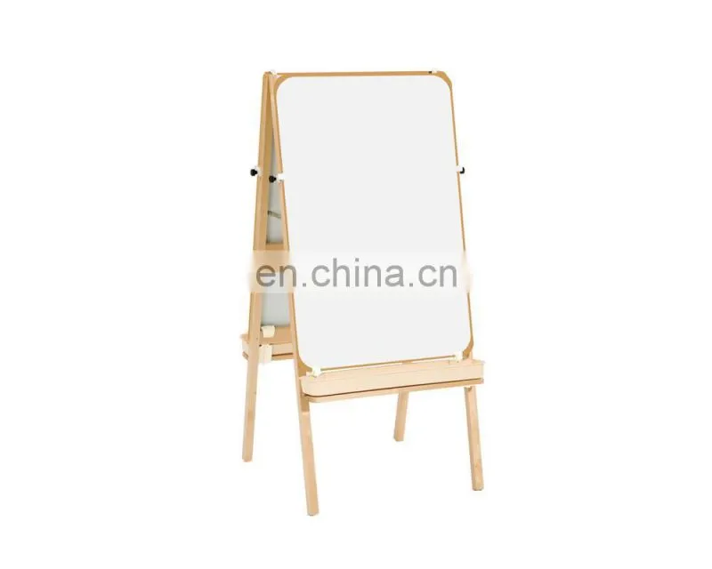 Double sided kids learning drawing board with stand