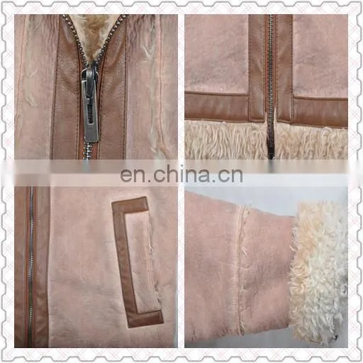 2015 last fashion mens handsome warm genuine leather jacket