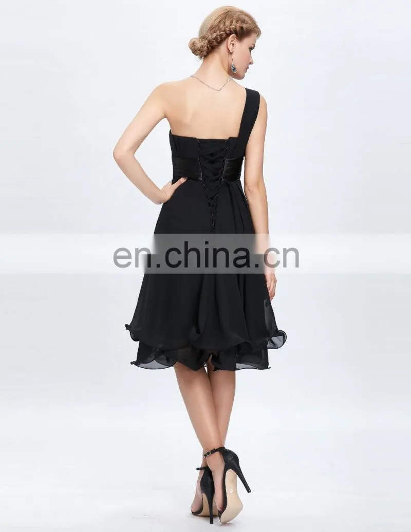 Grace Karin Chiffon One Shoulder Knee Length Bridesmaid Dresses CL4095