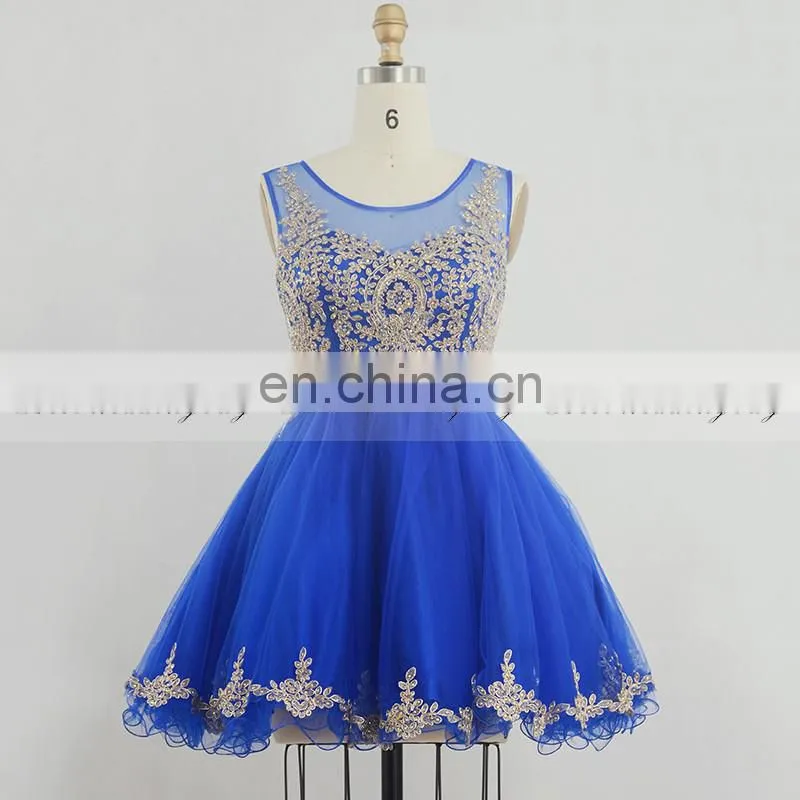 New Arrival Applique Beaded Gray Tulle Short Puffy Party Dresses SD365
