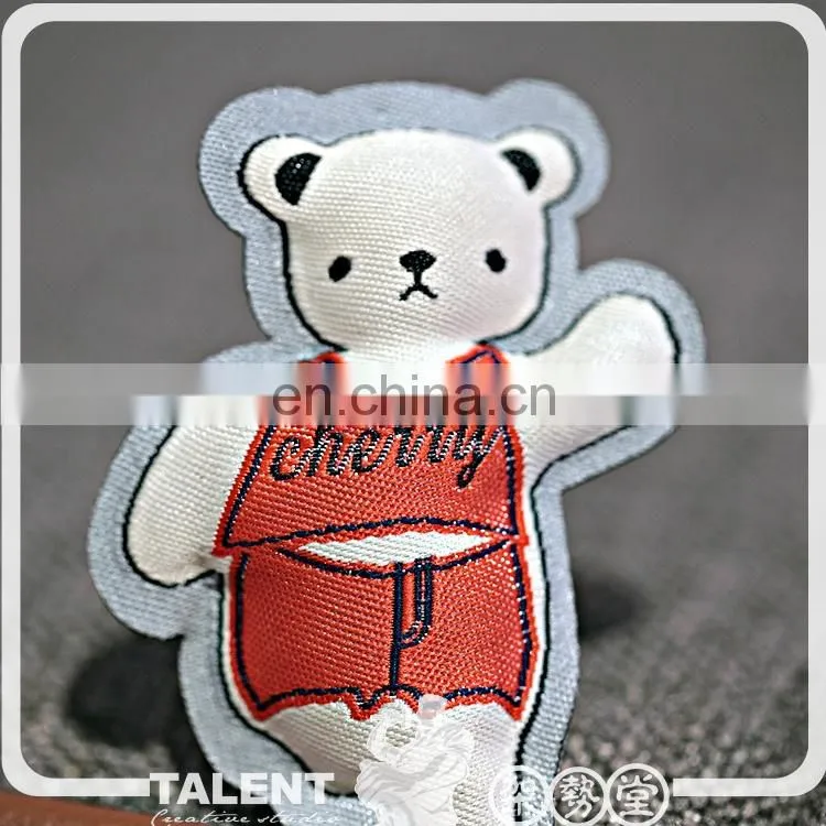 wholesale custom private woven embroidery school uniform logo name badge