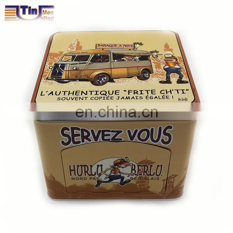 Middle Square Bread Tin Box with Door