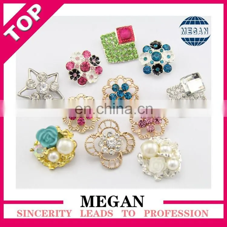 Wholesale flower pearl rhinestone button flat back
